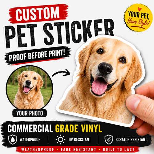 Custom pet sticker - pet, photo