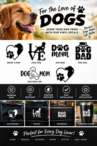 Dog lover vinyl decal sticker - vinyl,