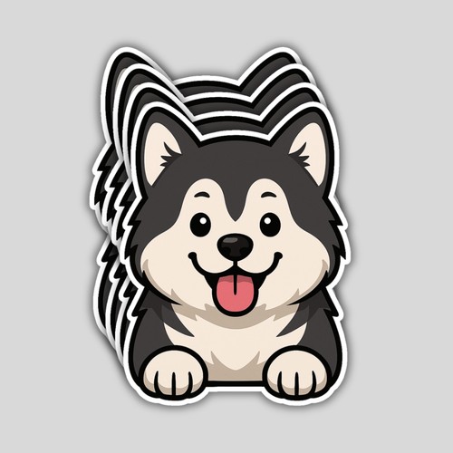 4pcs alaskan malamute stickers - 4pcs,