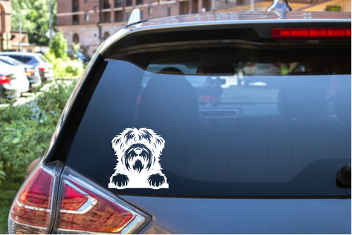 Custom peekaboo dog decal - peekaboo,