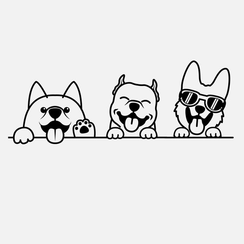 Peeking dog vinly - die, cut