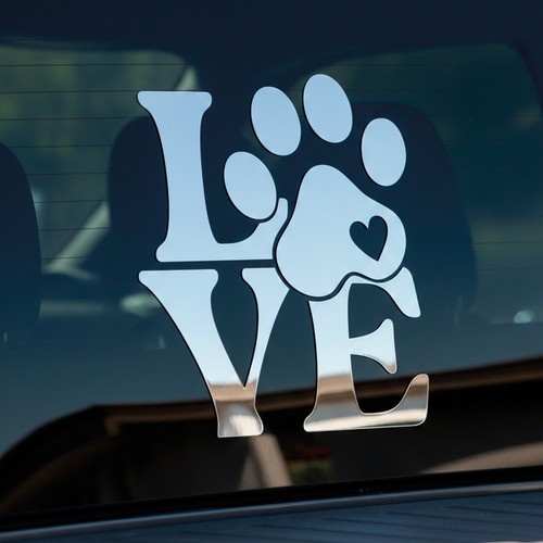 Paw print love car decal - car,
